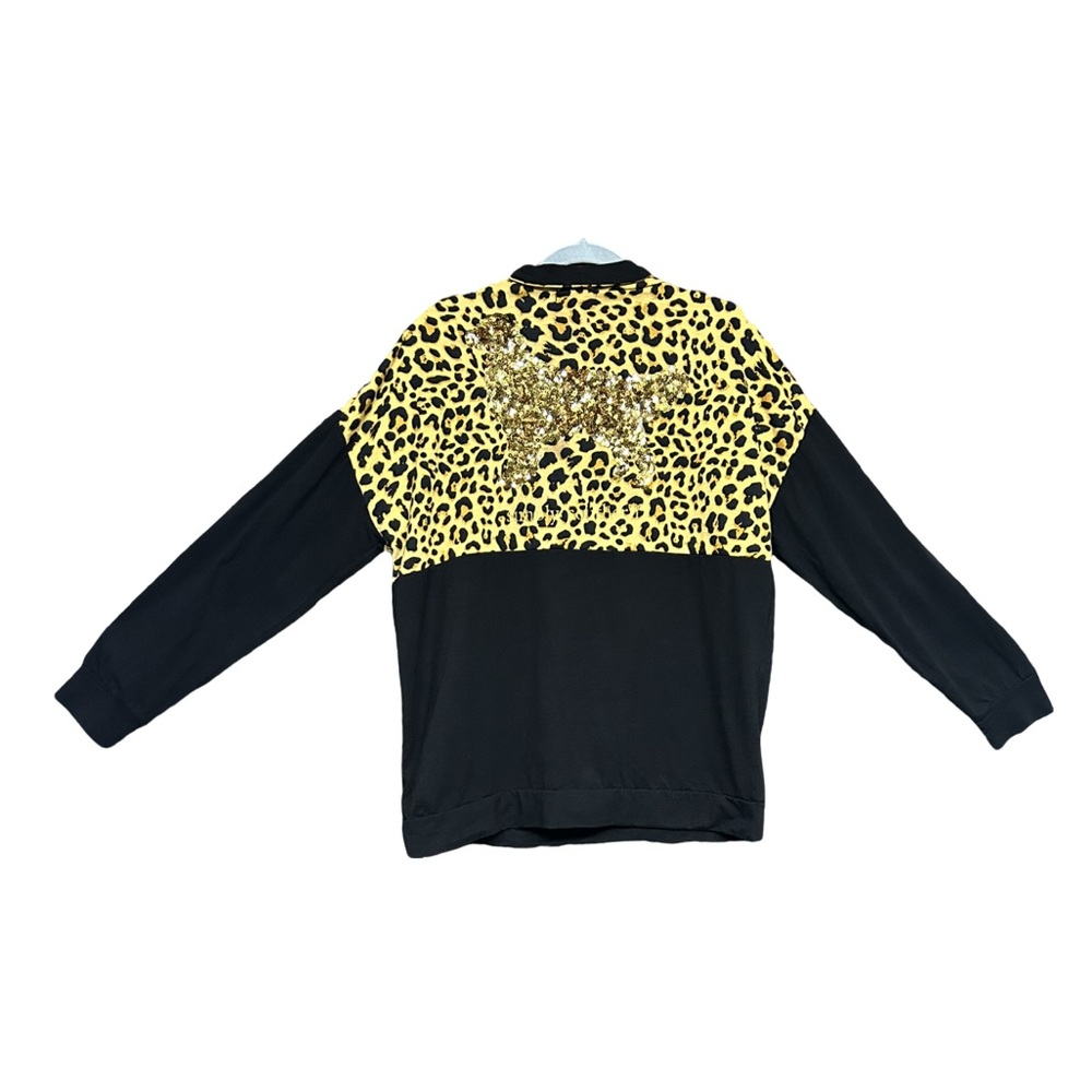 Simply Southern Sequin Cheetah Zip Up Sweatshirt